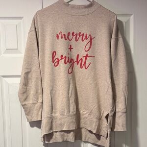 Maurices Women's Sweater - Cream and Red
